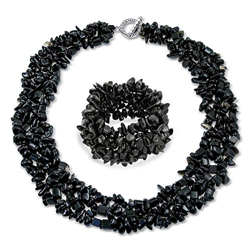 Collar de piedras en racimo para estilizar escotes sencillos de mujer