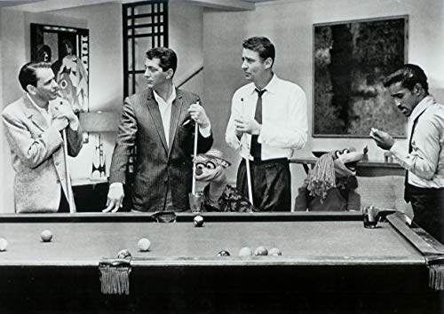 Rat Pack Playing Snooker A4 senza cornice Old Classic Vintage Drama Film Film Star Poster Famoso Celebrità in bianco e nero Immagine Camera da letto Opera d'arte Stampa fotografica Decorazione da