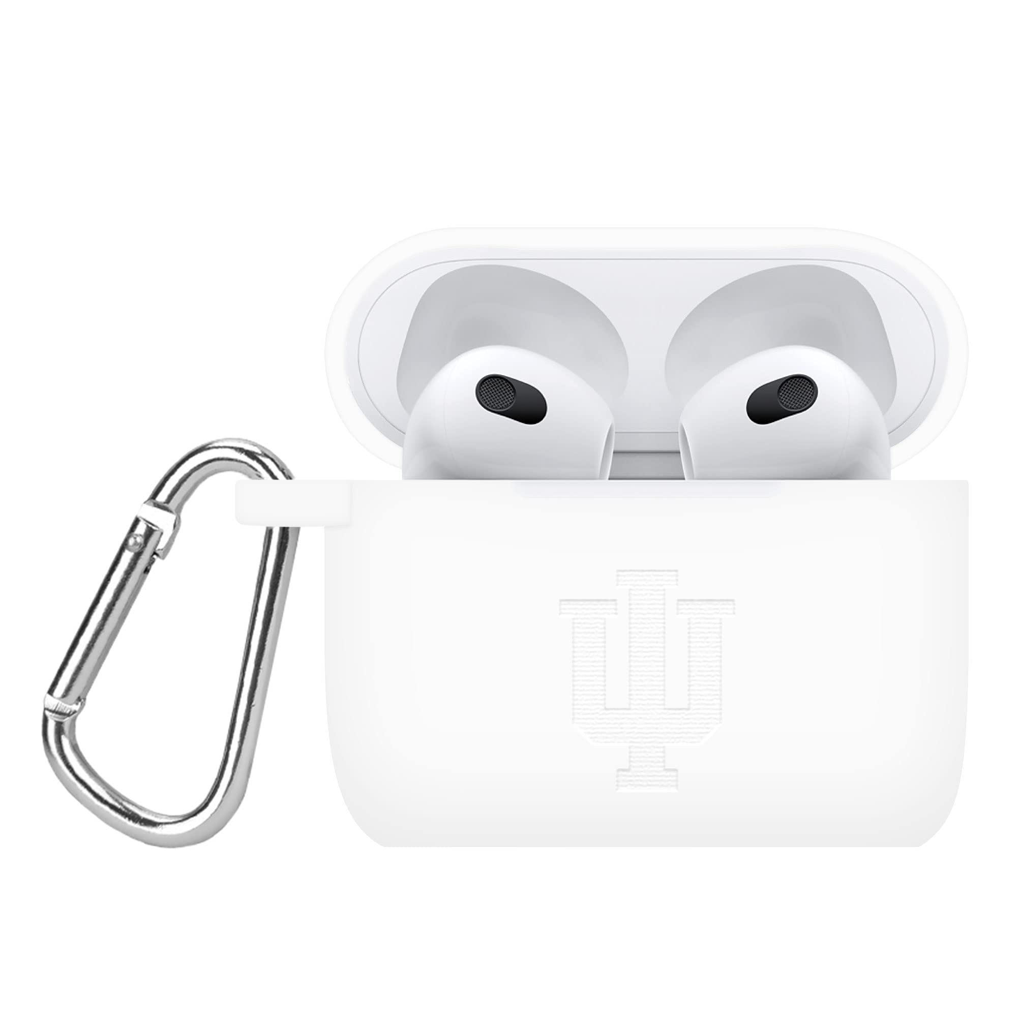 Affinity Bands Indiana Hoosiers Engraved Silicone Case Cover Compatible with Apple AirPods Gen 3 (White)