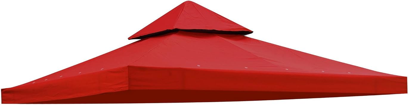 Yescom 10x10Ft UV30+ Gazebo Replacement Top for 2-Tier Outdoor Canopy Cover Patio Backyard Party Deck Red