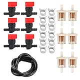 Wellsking 494768 698183 1/4' Fuel Hose Gas Inline Straight Cutoff Shut Off Valve Clamp for 493960...