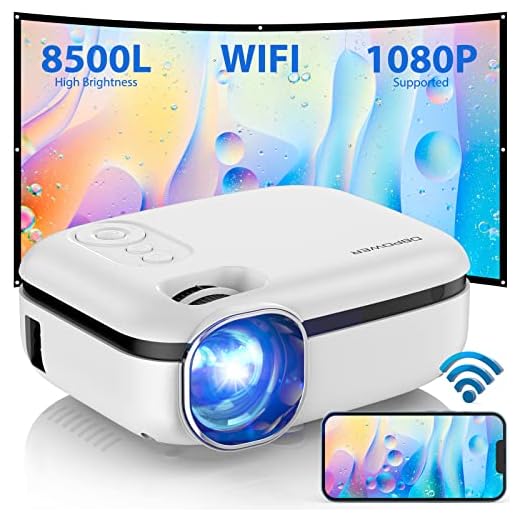 DBPOWER L21 LCD Video Projector, Upgraded 5000L 1080P 1920x1080 Supported Full HD Mini Movie Projector with HDMIx2/USBx2/AV Ports, Compatible with Smartphone/VGA/TV/PS4/DVD Ideal for Home Theater