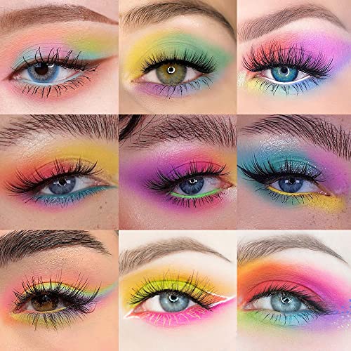 Amy's Diary Brights Rainbow Eyeshadow Palatte Matte Makeup,Forest Blue Purple 16 Colors Matte Eyeshadow Long Lasting Colorful Eye Shadow Plattet For Women Girls Paletas De Sombras Para Ojos(J2) #TOP1
