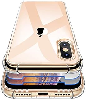 Garegce Case for iPhone XS Max with 2 Packs Screen Protectors, Clear Shockproof Silicone Bumper Phone Case, Soft TPU Anti Scratch Protective Cover for iPhone XS Max - 6.5 inch - Clear