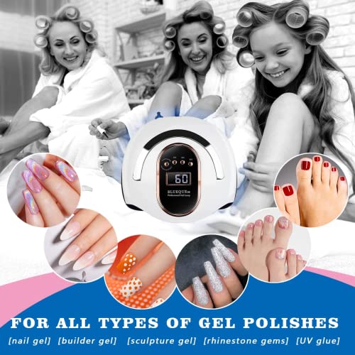 zalati Nail Lamp 120W LED UV Light Curing Lamp with 4 Timers Portable Handle Quick Dryer for Nail Art Care Tool - 120W - Image 2