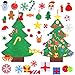 Max Fun DIY Felt Christmas Tree Set Plus Tic-Tac-Toe Games for Kids Toddlers Wall Hanging Decorations Felt Craft Kits for Xmas Party Favors