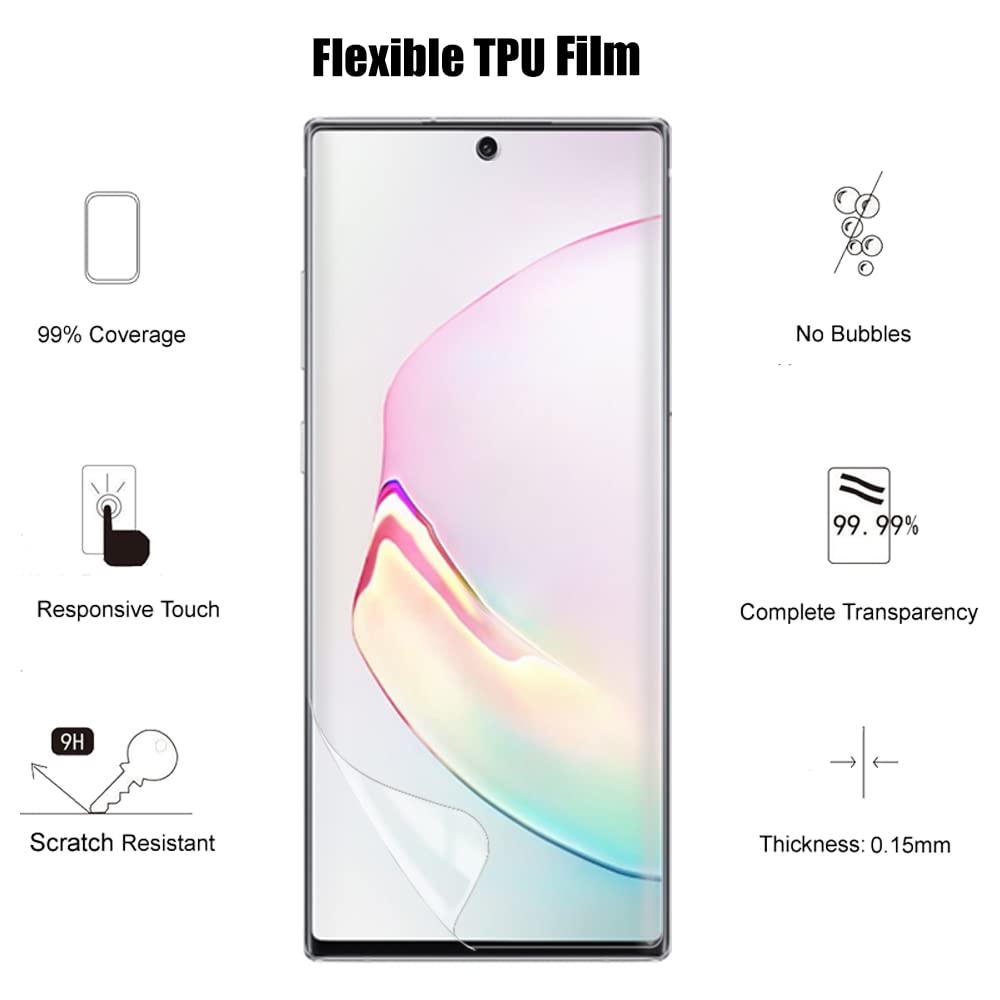 2-pak ochraniaczy ekranu do Samsung Galaxy Note 10 Plus 5G / 4G (17.3 cm) (nie szkło), elastyczna miękka folia TPU