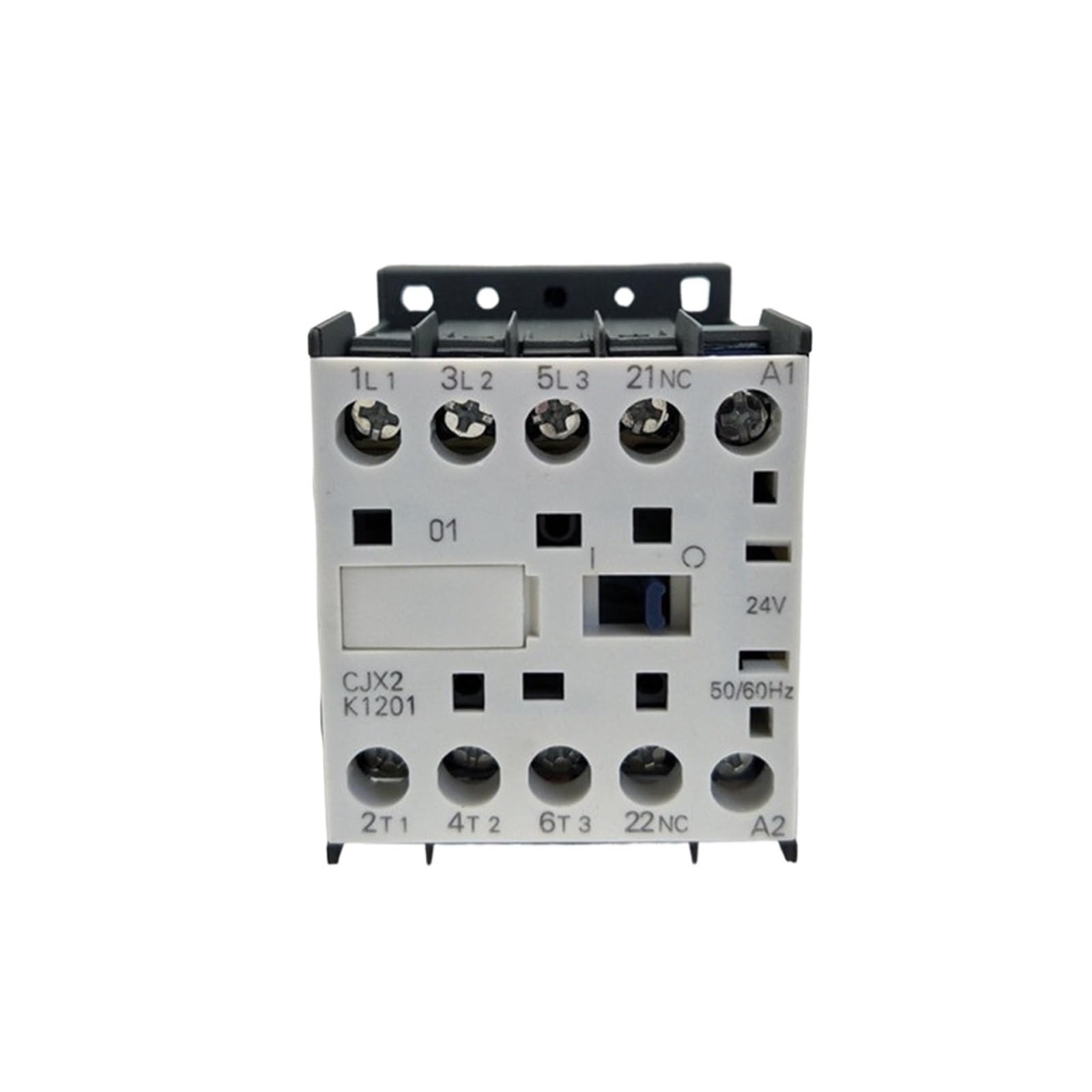 Contacteur tripolaire 12A avec bobine 24V et 1NC pour fixation sur rail DIN 35 mm