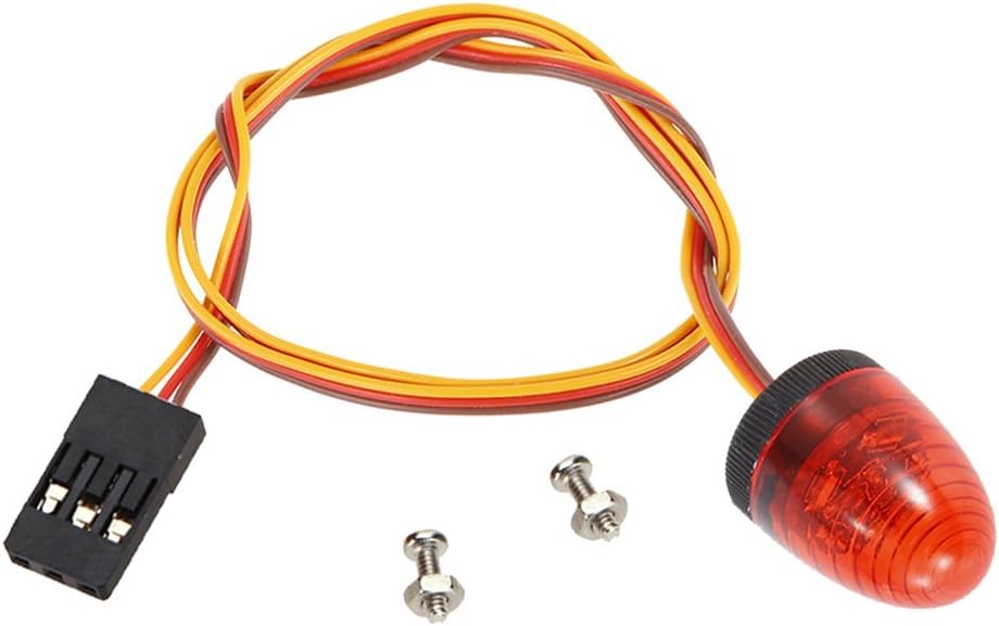 5 Modes Ultra Bright LED Lights Rotating Flashing Police Lamp for 1/8 1/10 RC Mode Crawler Truck Short Course Car CC01 D90 SCX10 4WD (Red)