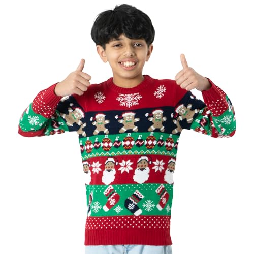 Jersey Navidad niños de punto térmico anti-picos con divertido reno en 3D