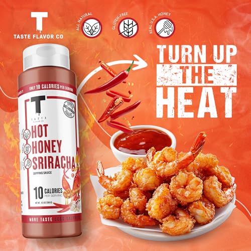 Taste Flavor Co. Flügel-Sauce und Marinade, großartiger Geschmack, keto-freundlich, kalorienarme Sauce Scharfer Honig-Sriracha (Hot Honey Sriracha)