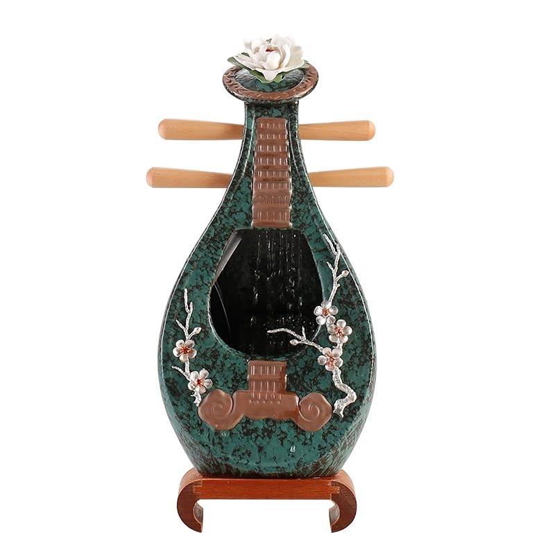Fuente Decorativa de jardín, Fuente de Agua con Cascada, de cerámica, con función humidificadora, Feng Shui Zen, decoración para salón, Dormitorio, Oficina