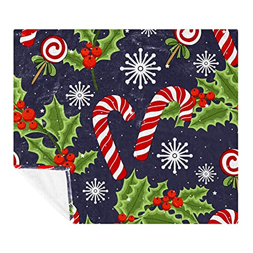 Manta de forro polar, manta de ropa de cama súper suave y lujosa, elementos navideños