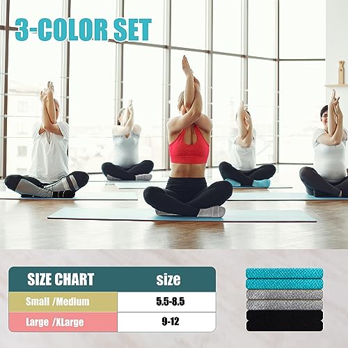 Image of Non Slip Pilates Socks with Grips for Yoga, Barre, Grippy, Hospital, Ballet for Women with Arch Support.