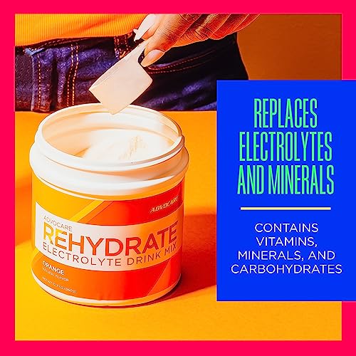 Image of AdvoCare Rehydrate - Electrolyte Drink Mix - Includes Magnesium, Sodium, Potassium & Calcium - Antioxidant & Amino Acid Fortified - Supports Hydration & Recovery - Orange, 12.7 oz