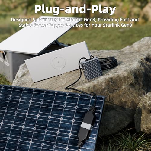 Image of Starlink Gen3 Cable,Starlink Gen 3 Step Up Cable with Plug,Starlink Adapter for Powerpole Connectors,Perfect for RV,Boat,Solar Panel