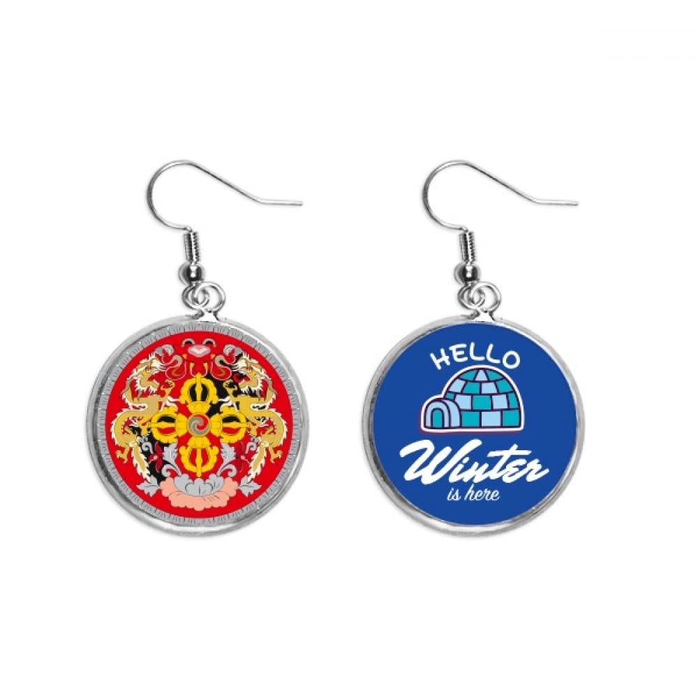 Pendientes de Bután para evitar la joyería común con diseño de invierno 5