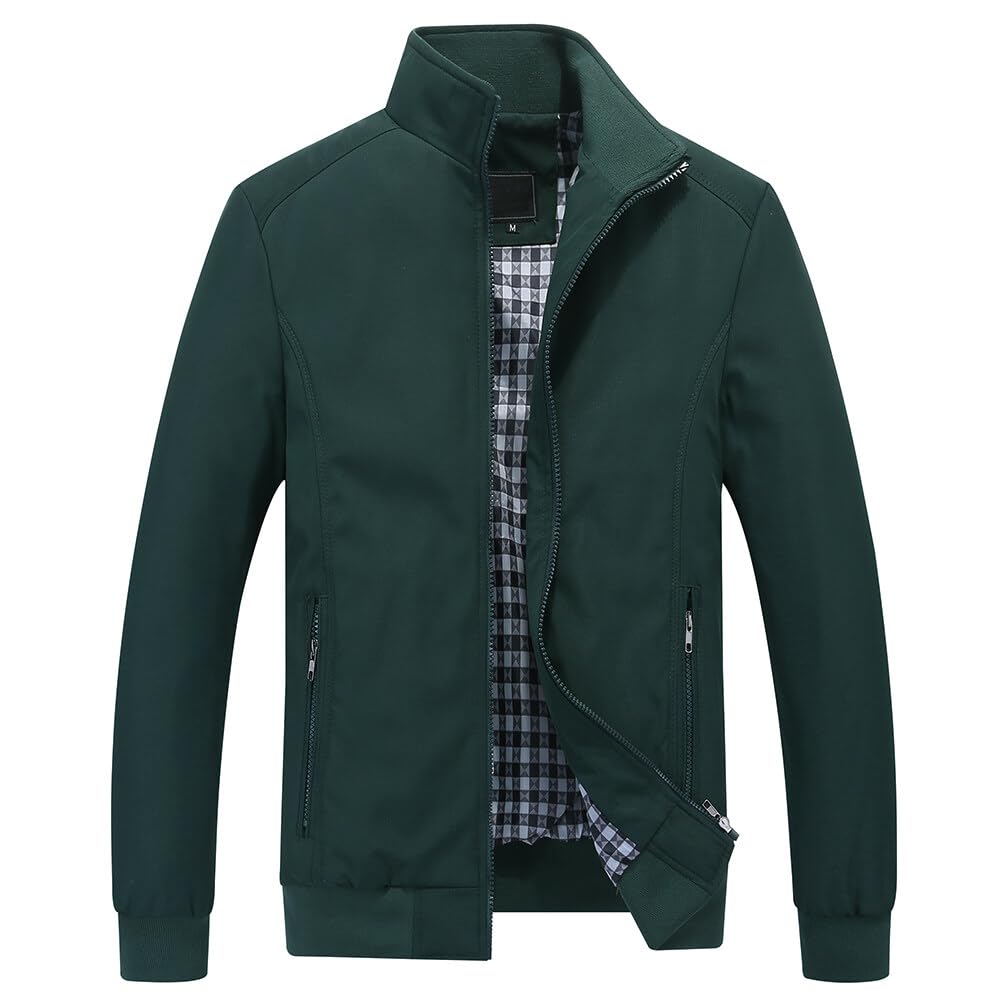 Allthemen Giubbotto da uomo invernale caldo da aviatore leggero giacca tattica militare casual autunno giacca sportiva maniche lunghe zip primavera collo alto taglio vento