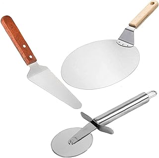 3pcs-pizza peel Set Pizza Peel Paddle Wheel Saw Przesyłanie narzędzi do pieczenia na piekarnik Grill dla domowej roboty chlebowe ciastka