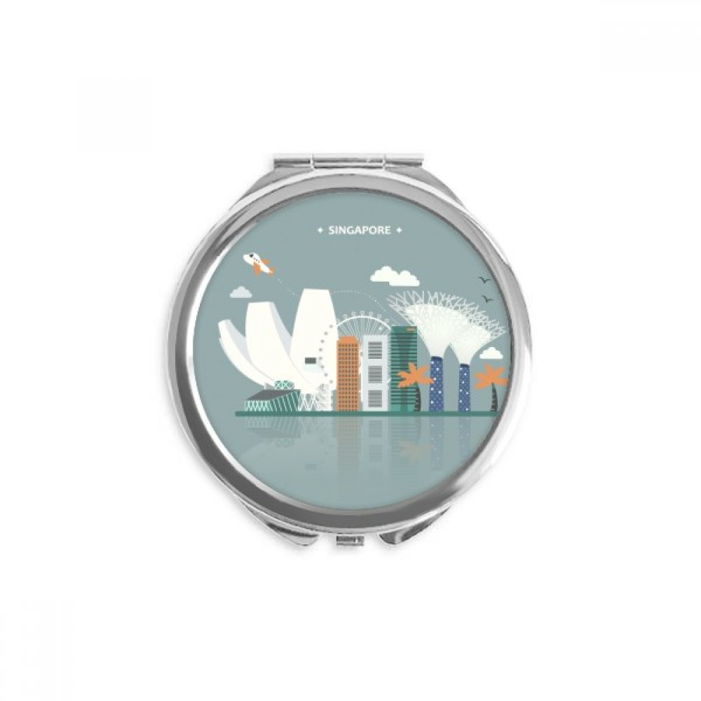 Miroir rond de poche Singapour maquillage portable main format compact