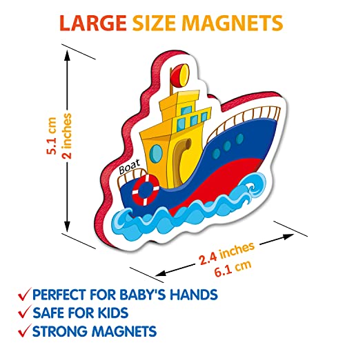 Little World 34 Foam Fridge Magnets For Toddlers 1-3 – Large Toddler Magnets – Fridge Magnets For Kids - Refrigerator Magnets For Kids – Baby Magnets - Magnets For Kids On Fridge #TOP4