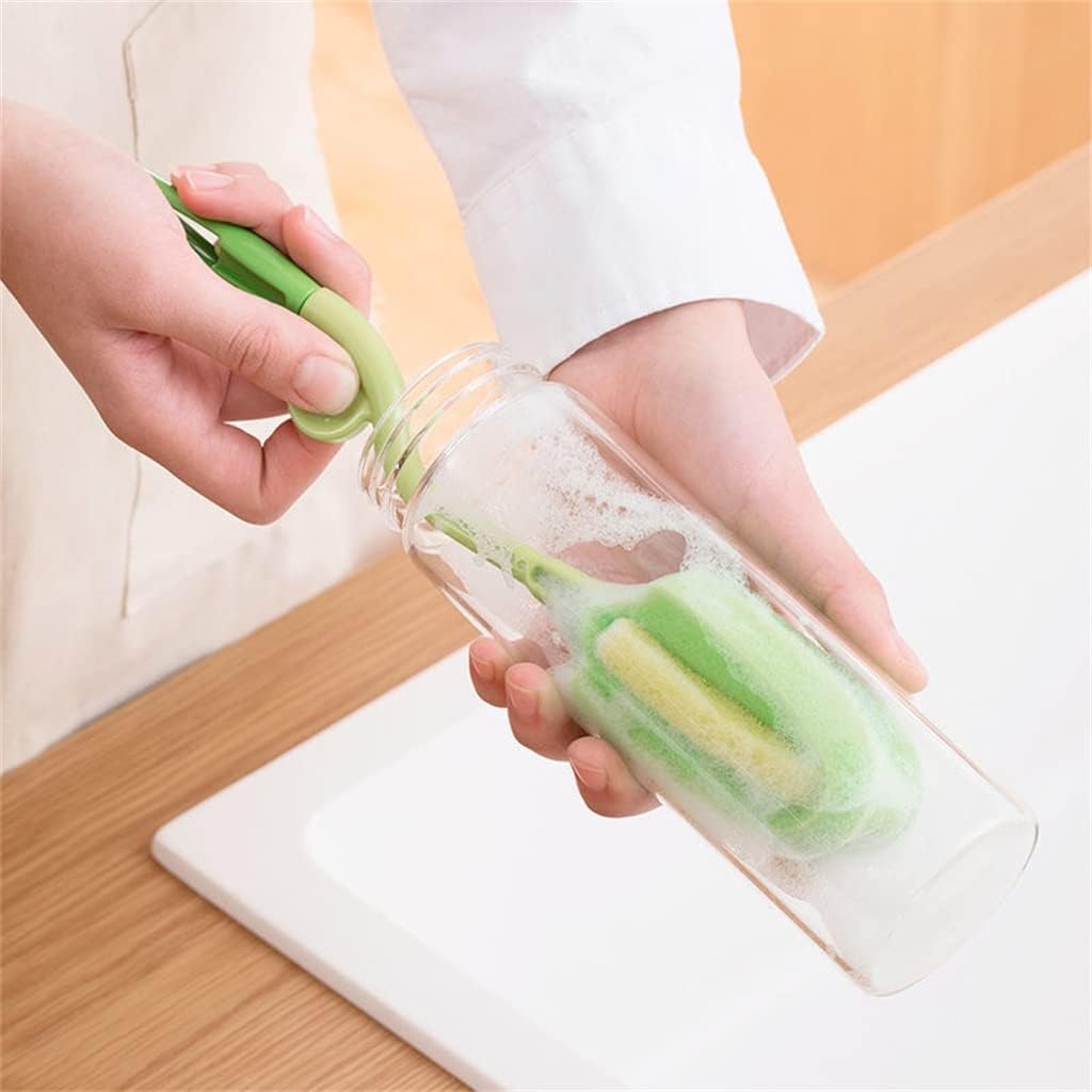 Camellia Cup Brush Sponge Long Handle Washing Rotary Multi-Purpose Milk Bottle decontamination Glass Cleaning