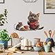 COVPAW Wandtattoo Maus und Katze Kaffee Wandaufkleber Kaffeepause Küche Cafe Wohnzimmer Büro Wandbild Kaffee Laden Möbel Kühlschrank Wanddekoration (Kaffeepause Maus und Katze)