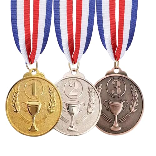 HoAhaMaya 3pcs digitale Medaillen, Metallanhänger mit Bandrändern, Metallmedaillen, Auszeichnungen, Spiele-/Sportwettbewerbspreise, Gold-, Silber-, Bronze-Medaillen, geeignet für Erwachsene und Kinder HoAhaMaya 3pcs digitale Medaillen, Metallanhänger mit Bandrändern, Metallmedaillen, Auszeichnungen, Spiele-/Sportwettbewerbspreise, Gold-, Silber-, Bronze-Medaillen, geeignet für Erwachsene und Kinder