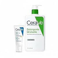 CeraVe kit con Crema Idratante Viso SPF 50, Per Pelli da Normali a Secche,52 ml +Detergente