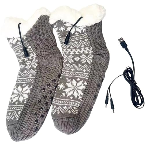Calcetines térmicos para hombre y mujer con calefacción USB de punto 2