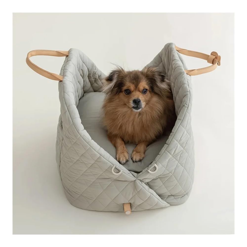 Transportín de Nailon Impermeable for Perros y Gatos, Listo for Viajar, con cojín extraíble y Correa de Hombro Ajustable.(Pink L 45 34 38cm)