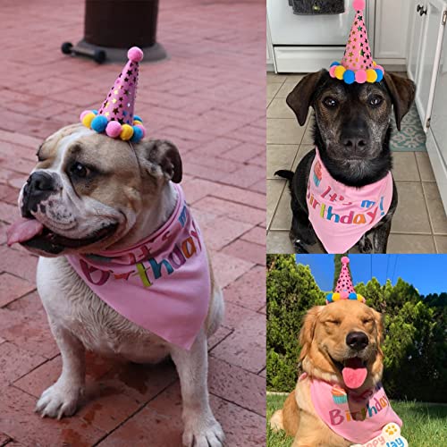 Pupteck Dog Birthday Bandana Scarfs With Cute Doggie Birthday Party Hat #TOP5