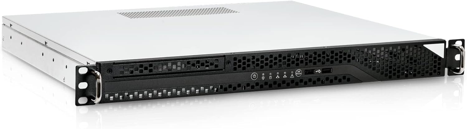 InWin RA100 1U Compact Rackmount Server Chassis with 315W 80+ Gold Power Supply, Front USB 3.0 Ports x 2