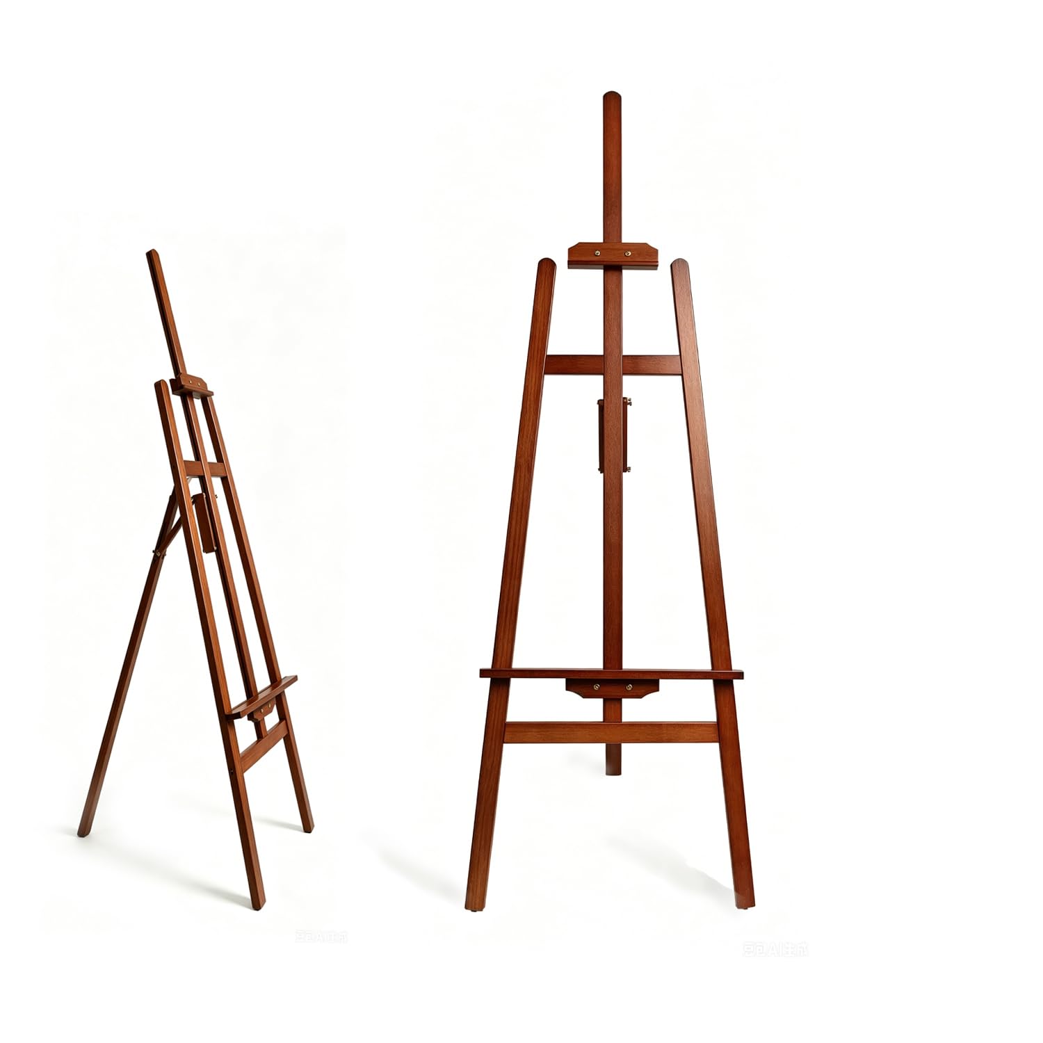 Chevalet Bois,Chevalet En Bois Massif De 150 Cm,Hauteur Réglable, Adapté à La Création Artistique Pour Enfants Et Adultes Ainsi Qu'à Une Utilisation Lors De Mariages (1, Couleur bois de hu)