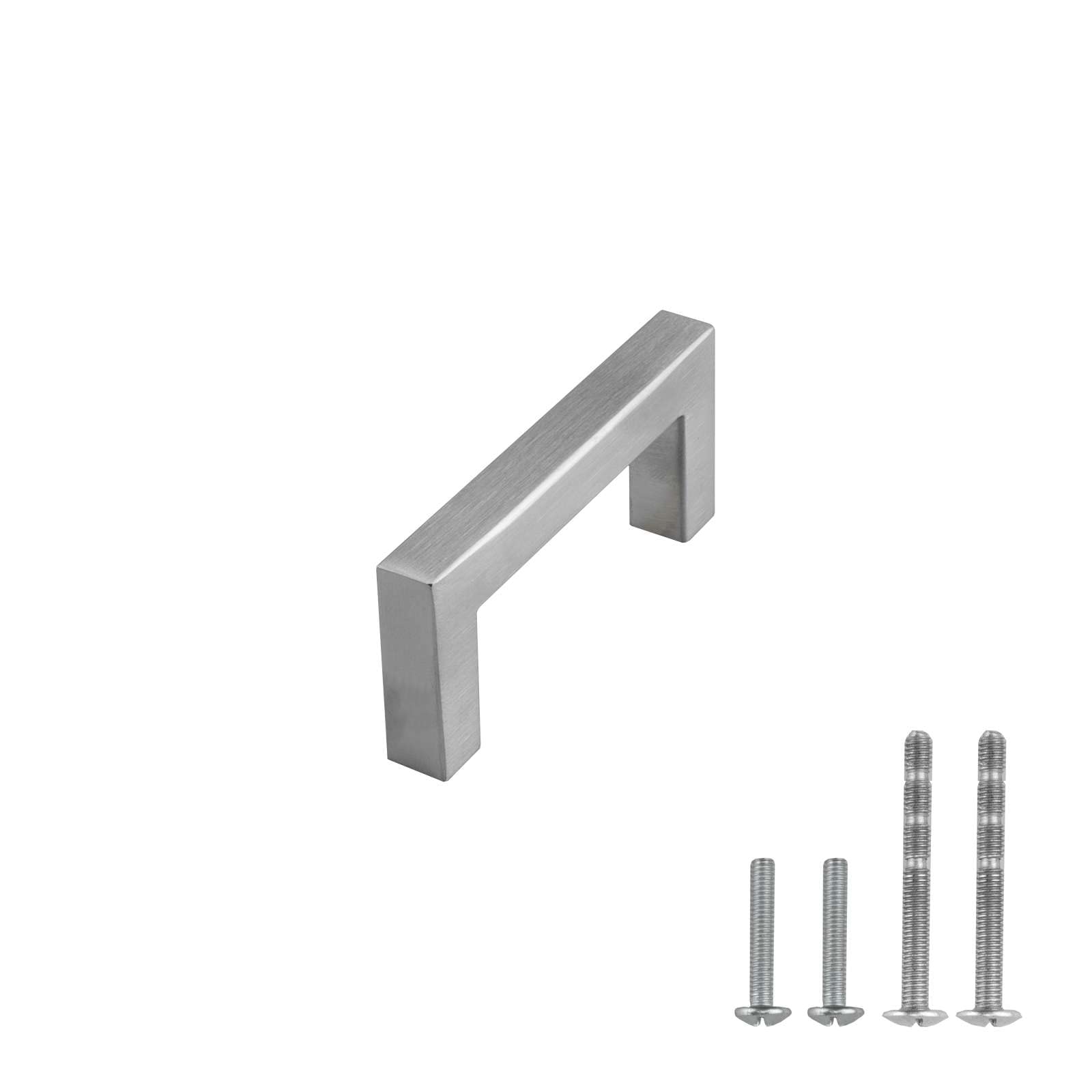 Poignées d'armoire à entraxe 76 mm en inox avec finition de couleur nickel
