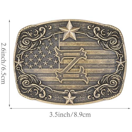 Image of Western Belt Buckle for Men Women Initial Letter A to Z Cowboy Belt Buckle Texas Buckle hebillas vaqueras para hombre