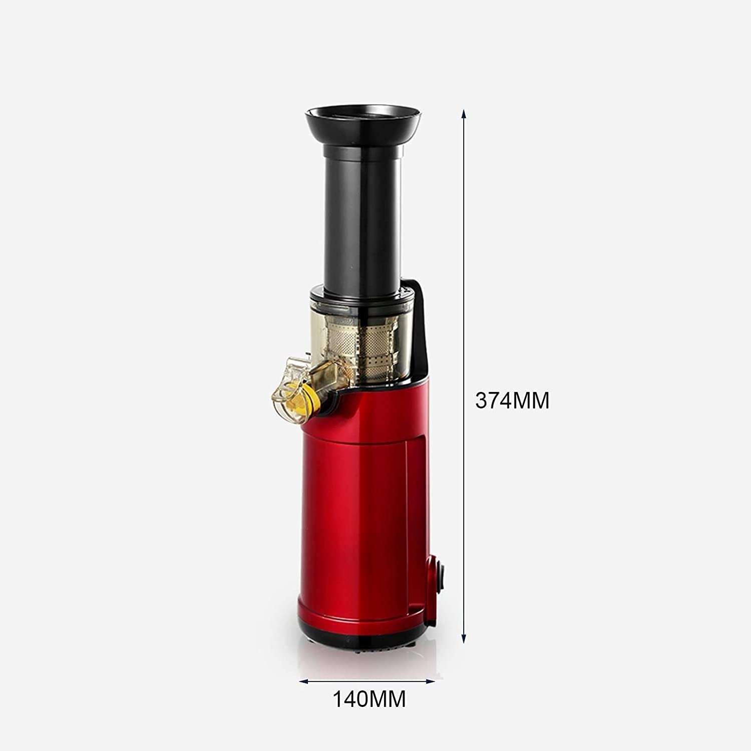 MIIKHI Juicer Machine, Compact Masticating Slow Juicer Easy to Clean Cold Press Juicer with Brush,Cup,for Celery Ginger Pineapple Fruit and Vegetable (Color : Green) (Red)