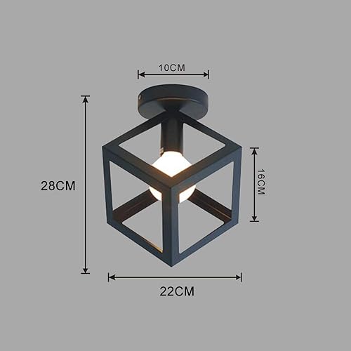 Miniatura 7 de E26 - Lámpara de techo industrial retro vintage de montaje empotrado, iluminación colgante retro, lámpara de techo colgante para pasillo, escalera,