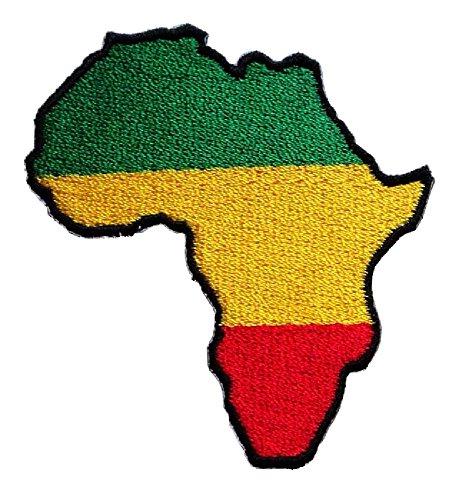 Africa Map Rasta Rastafari Embroidered Iron on Patch