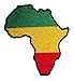 Africa Map Rasta Rastafari Embroidered Iron on Patch Free Shipping