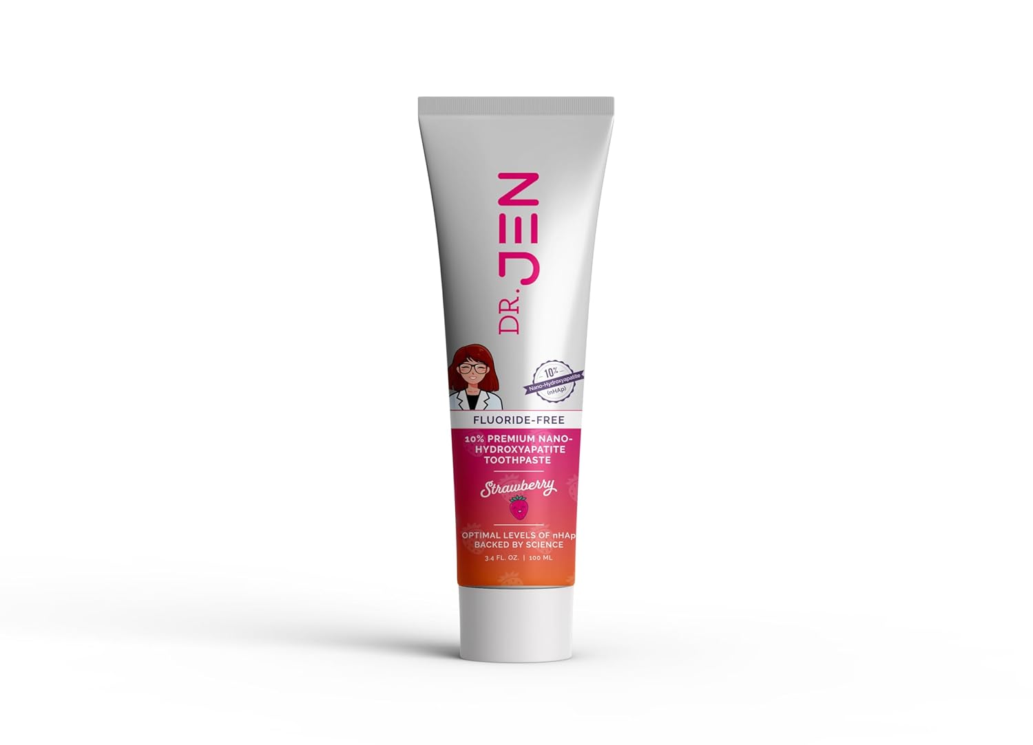 Dr Jens 10 Nano Hydroxyapatite Toothpaste - Fluoride Free Xylitol Toothpaste Pack of 1 Strawberry