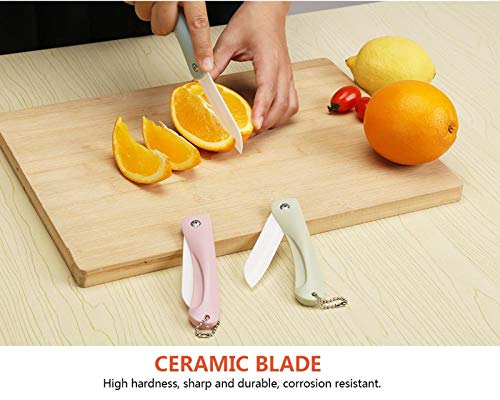 Sdfsx 3Pcs Ceramic Knives Set, Mini Fruit Tools, Ceramic Folding Paring Tools, Fruit Peeler, For Home, Travel, Picnic, Camping, Etc (3 Color) #TOP2