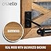 Crutello Rustic Towel Bar Toilet Paper Holder Set with Towel Ring for Bathroom- Wall Mounted Bathroom Racks - Barnwood, Galvanized Backing & Black Metal Bar, Farmhouse Décor