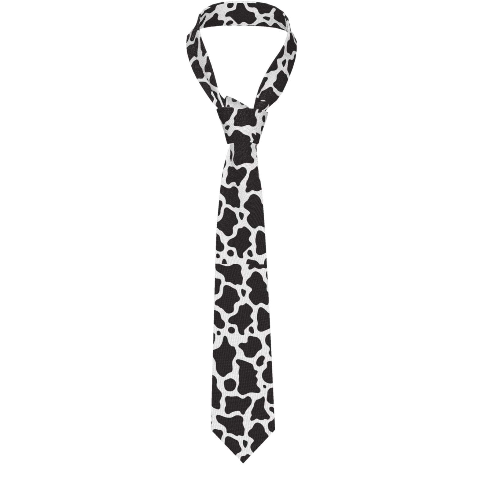 GREBMen's Tie Cow Funny Casual Tie Fashion Suit Tie Unique Neckties For Business Wedding Daily Party