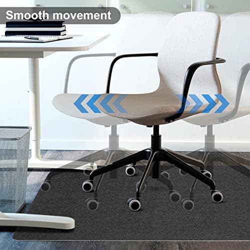 SHACOS Floor Mat for Office Chair Black 120x90cm Office Chair Mat for Carpeted Floor Non Slip Gaming Computer Chair Mat Multi-Purpose Floor Protectors for Rolling Chairs