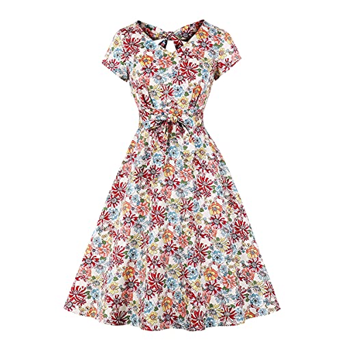 Robe de soirée cocktail fleurs style 50's chic pour mariage et grand événement