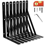 LEOPO 11 Inch Shelf Brackets & Supports, Large Wall Brackets for Garage Storage, Heavy Duty Shelf Su