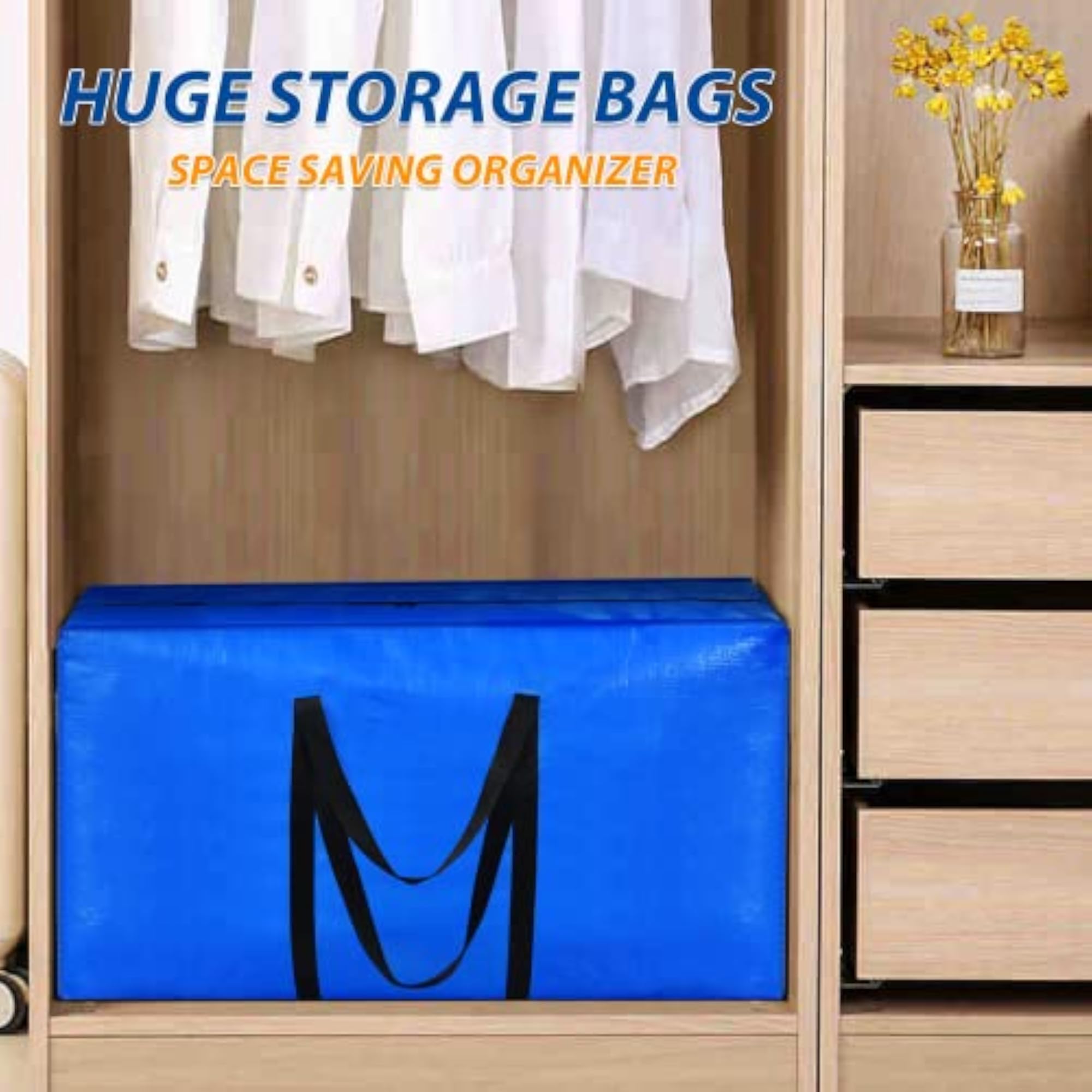 Extra Large Heavy Duty Storage Bags, 57 Gallon Jumbo