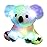 Glow Guards 10\'\' Light up White Koala Stuffed Animal LED Soft Plush Wildlife Toy with Rainbow Night Lights Ideal Birthday Children\'s Day for Toddler Kids