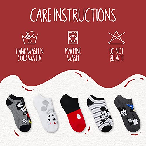 Image of Disney Women's Mickey Mouse 5 Pack No Show Socks